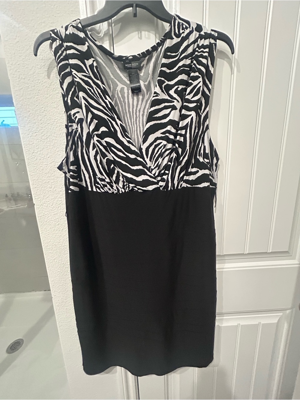 Bisou Bisou Black and White Zebra Print Dress